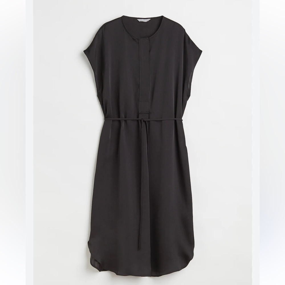 H&M Black Tie-Waist Maxi Dress